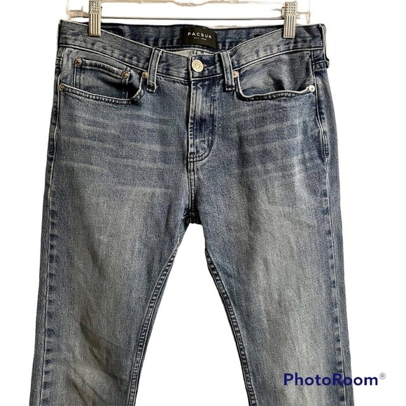 PacSun Slim Jeans Size 29x32 Skinny Mid Rise Blue Denim Men 5 Pocket Str… - Picture 2 of 7